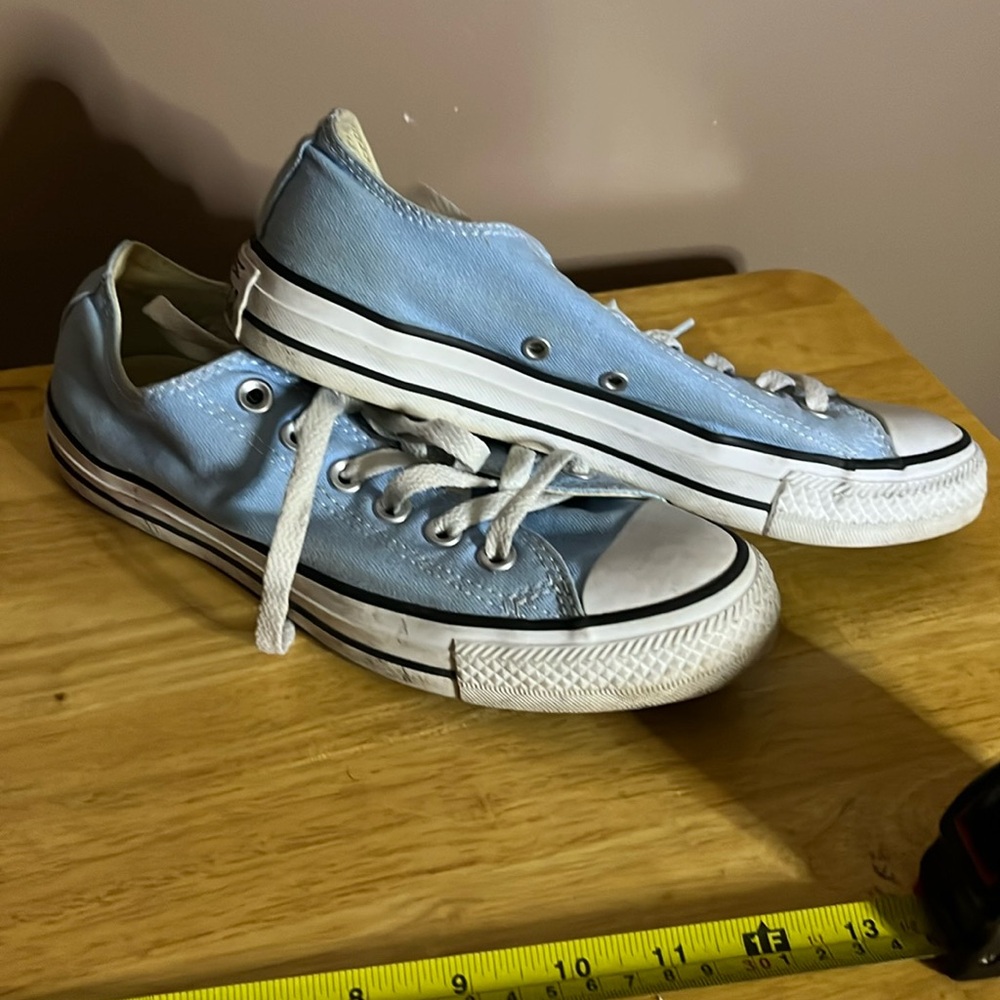 😄Pale Blue Converse All Stars Shoes Canvas